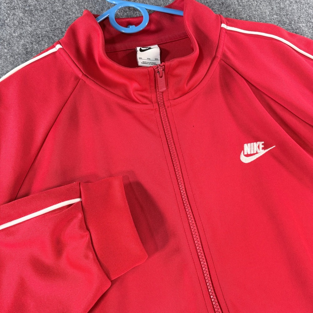 Nike Sportswear Sport Essentials Track Jacket Red White DX0670-657 Mens XXL READ